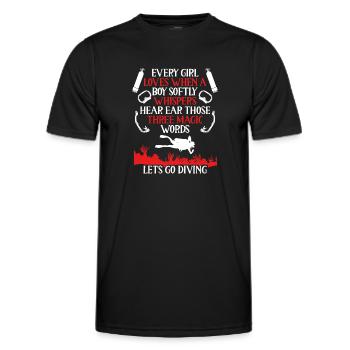 Let's go diving - Men's Functional T-Shirt - black - Front - AI Model Male 178 dark (178cm)