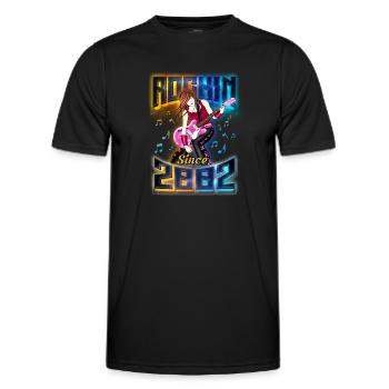 Rockin depuis 2002 Fan de musique rock 20e anniversaire - T-shirt sport Homme - noir - Devant - AI Model Male 178 dark (178cm)