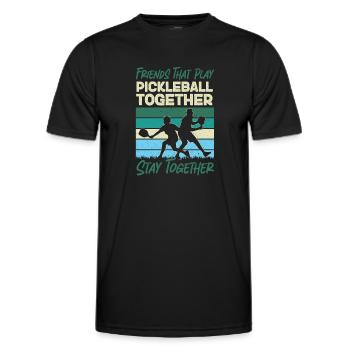 Pickleball Buddies Rétro Vintage - T-shirt sport Homme - noir - Devant - AI Model Male 178 dark (178cm)