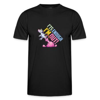 Licorne c’est assez dans le dehors - T-shirt sport Homme - noir - Devant - AI Model Male 178 dark (178cm)