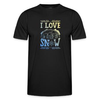 I Love Snow - Männer Funktions-T-Shirt - Schwarz - Vorne - AI Model Male 178 dark (178cm)