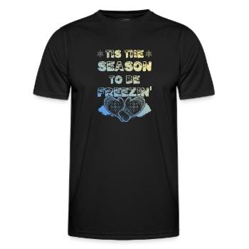 Winter Season - Men's Functional T-Shirt - black - Front - AI Model Male 178 dark (178cm)