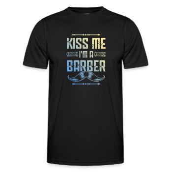 Embrasse-moi Barbier - T-shirt sport Homme - noir - Devant - AI Model Male 178 dark (178cm)