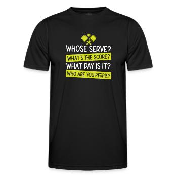 Pickleball Whose Serve? What's The - Männer Funktions-T-Shirt - Schwarz - Vorne - AI Model Male 178 dark (178cm)