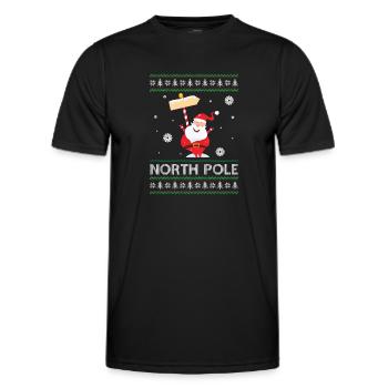 Pole Dancing Santa Claus Pun Joke - Pôle Nord - T-shirt sport Homme - noir - Devant - AI Model Male 178 dark (178cm)