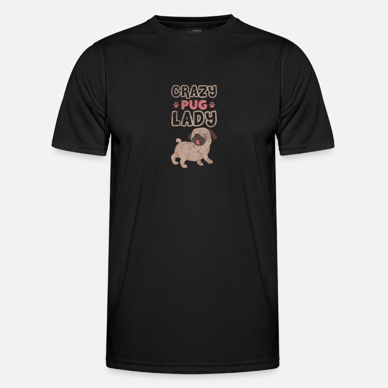 Mops - Männer Funktions-T-Shirt - Schwarz