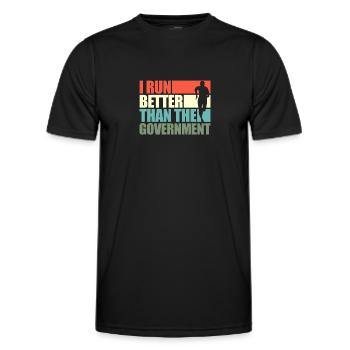 Run - Men's Functional T-Shirt - black - Front - AI Model Male 178 dark (178cm)