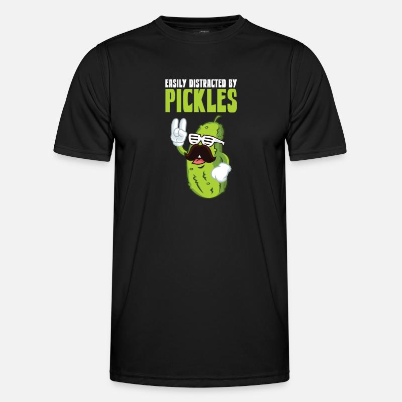Easily Distracted By Pickles - Männer Funktions-T-Shirt - Schwarz