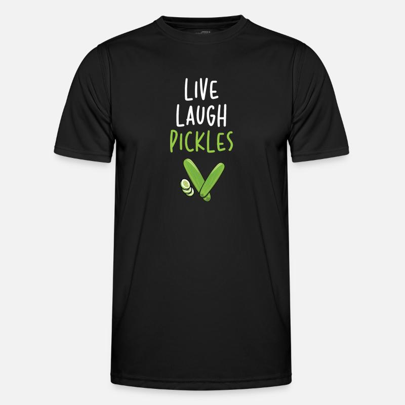 Live Laugh Pickles - Männer Funktions-T-Shirt - Schwarz