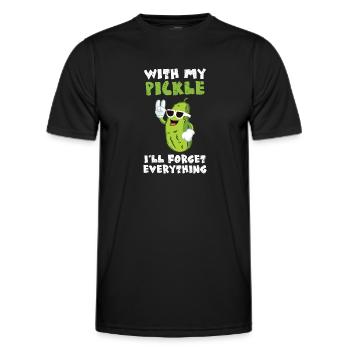 Avec mon cornichon malade oublier tout - T-shirt sport Homme - noir - Devant - AI Model Male 178 dark (178cm)