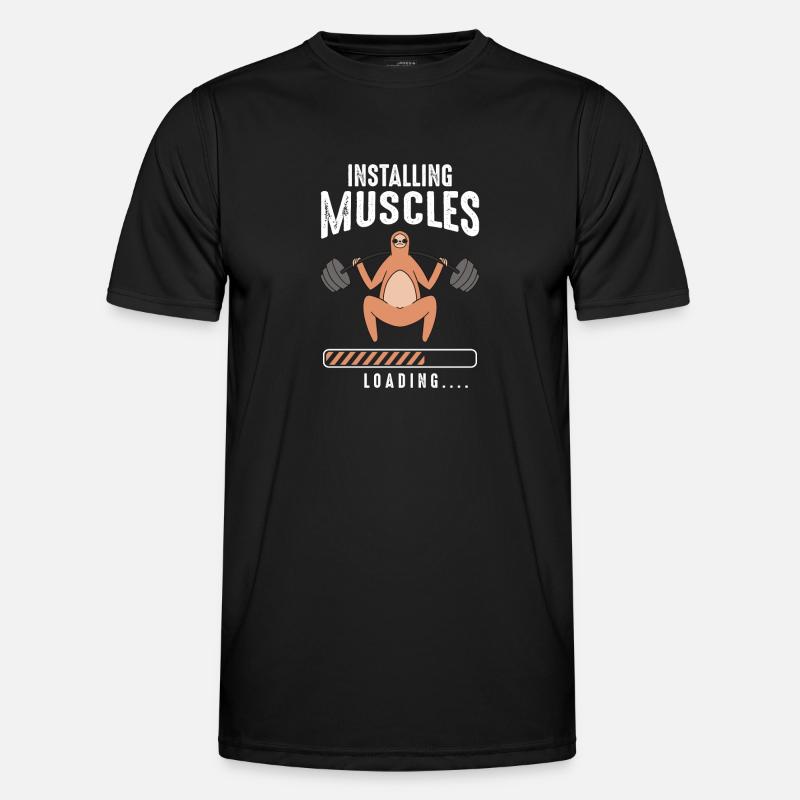 Installing Muscles Loading - Männer Funktions-T-Shirt - Schwarz