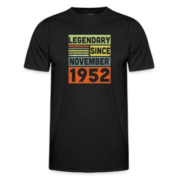 Legendary Since November 1952 70. Geburtstag - Männer Funktions-T-Shirt - Schwarz - Vorne - AI Model Male 178 dark (178cm)