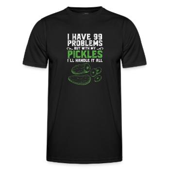 J’ai des problèmes mais avec mes cornichons - T-shirt sport Homme - noir - Devant - AI Model Male 178 dark (178cm)