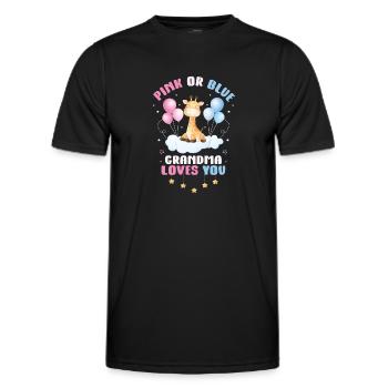 Pink Or Blue Grandma Loves You - Men's Functional T-Shirt - black - Front - AI Model Male 178 dark (178cm)