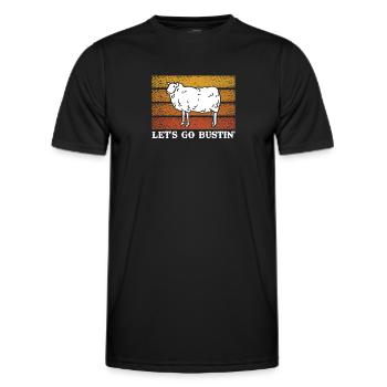 Let's Go Butin' Mutton Vintage Sheep Gift - Men's Functional T-Shirt - black - Front - AI Model Male 178 dark (178cm)
