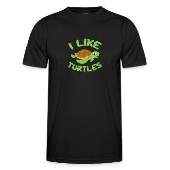Tortue Tortue Sea Créatures marines Cadeau - T-shirt sport Homme - noir - Devant - AI Model Male 178 dark (178cm)