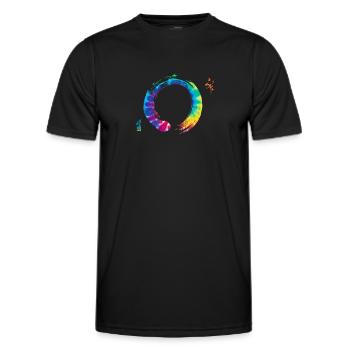 Bonsai Zen Enso Circle Yoga - Men's Functional T-Shirt - black - Front - AI Model Male 178 dark (178cm)