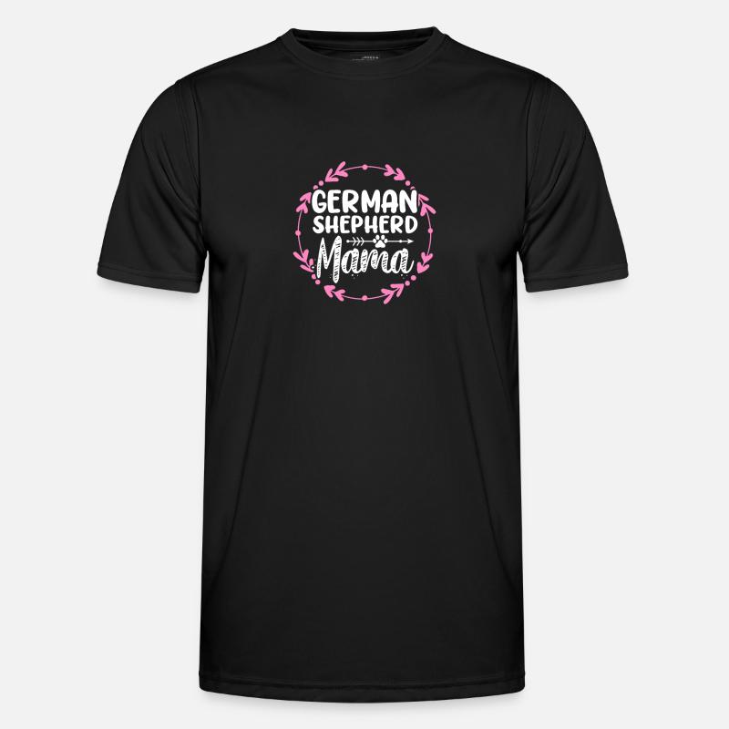 Deutscher Schäferhund Mutter - Männer Funktions-T-Shirt - Schwarz