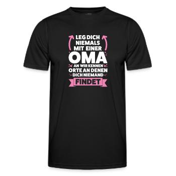 Oma Großmutter Großmütter Geschenk - Männer Funktions-T-Shirt - Schwarz - Vorne - AI Model Male 178 dark (178cm)
