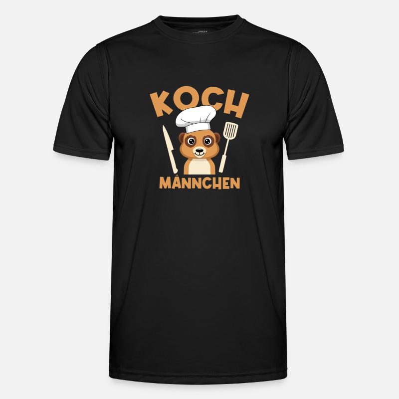 Erdmännchen Küchenchef Chefkoch Koch Kochen Männer Funktions-T-Shirt