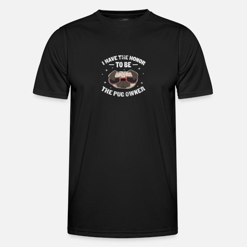 Mops - Männer Funktions-T-Shirt - Schwarz