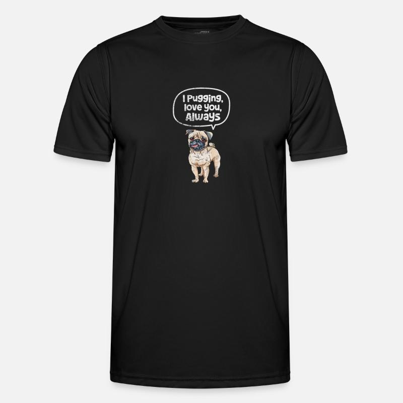 Mops - Männer Funktions-T-Shirt - Schwarz