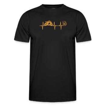 Racing Motorcycle Heartbeat Beer Lover - Race Moto - T-shirt sport Homme - noir - Devant - AI Model Male 178 dark (178cm)