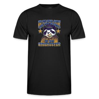 Avez-vous entendu parler du flic au lit qu’il était - T-shirt sport Homme - noir - Devant - AI Model Male 178 dark (178cm)