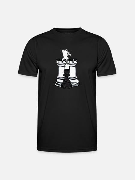 Chess Rook and Pawn - Men's Functional T-Shirt - black