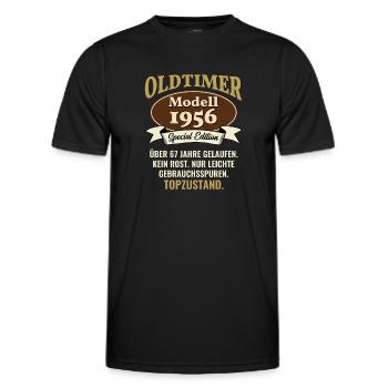 67 ans modèle de voiture classique 1956 67e anniversaire - T-shirt sport Homme - noir - Devant - AI Model Male 178 dark (178cm)
