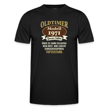 52 years classic car model 1971 52nd birthday - Men's Functional T-Shirt - black - Front - AI Model Male 178 dark (178cm)