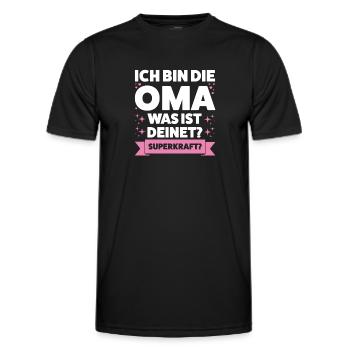 Oma Großmutter Enkelkind Geschenk - Männer Funktions-T-Shirt - Schwarz - Vorne - AI Model Male 178 dark (178cm)