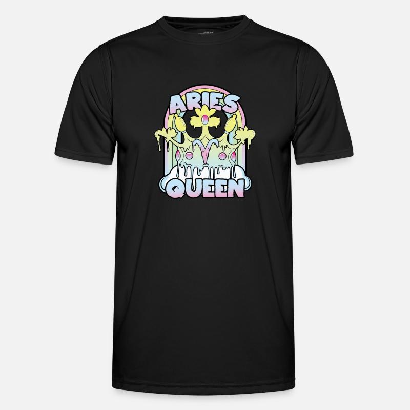 Widder Queen - Männer Funktions-T-Shirt - Schwarz