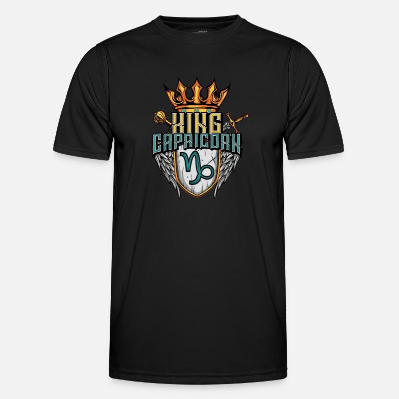 Steinbock Sternzeichen - Männer Funktions-T-Shirt - Schwarz