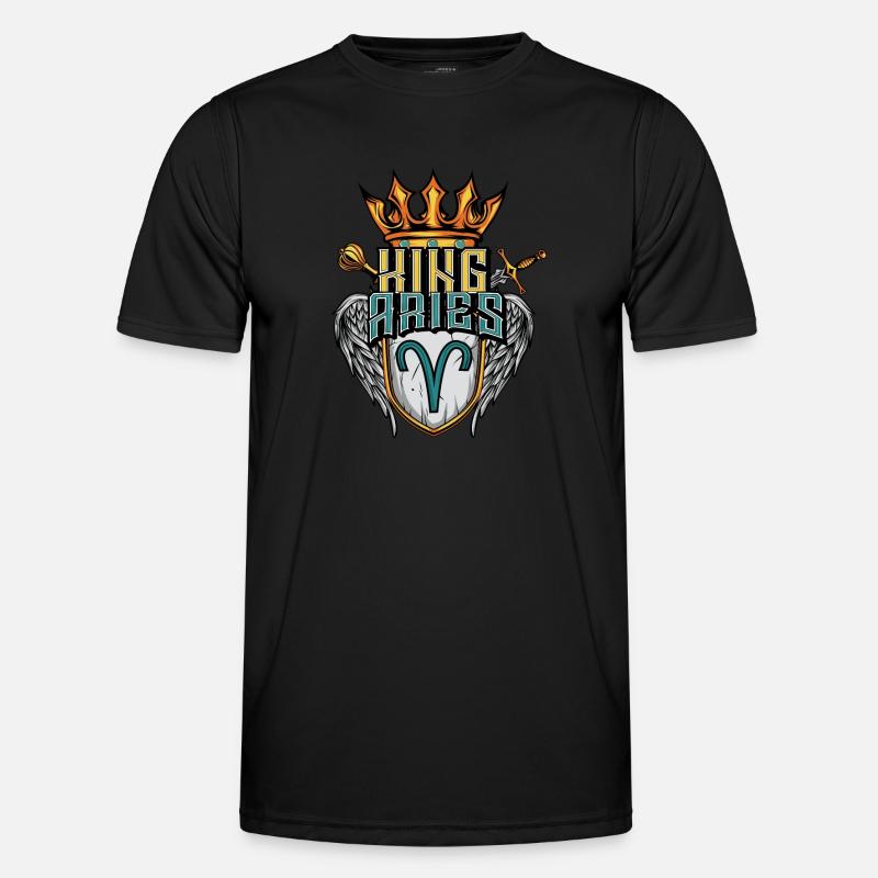Widder Sternzeichen - Männer Funktions-T-Shirt - Schwarz