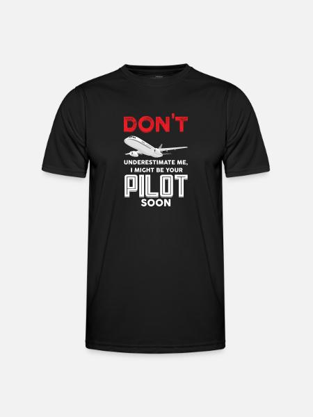 Pilot Pilot Flugzeug Geschenk - Männer Funktions-T-Shirt - Schwarz