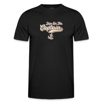 Dips On The Captain Nautical Boat Captain - Men's Functional T-Shirt - black - Front - AI Model Male 178 dark (178cm)