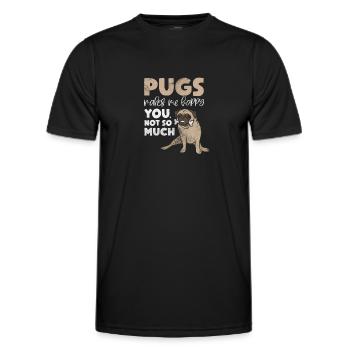 Mops - Männer Funktions-T-Shirt - Schwarz - Vorne - AI Model Male 178 dark (178cm)