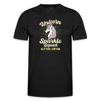 Unicorn Sparkle Squad Cutter Captain - Männer Funktions-T-Shirt - Schwarz - Vorne - AI Model Male 178 dark (178cm)