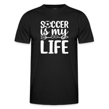 Soccer Is My Life - Soccer Lover Soccer Player - Männer Funktions-T-Shirt - Schwarz - Vorne - AI Model Male 178 dark (178cm)