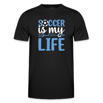 Soccer Is My Life - Soccer Game Soccer Player Socc - Männer Funktions-T-Shirt - Schwarz - Vorne - AI Model Male 178 dark (178cm)