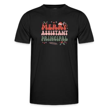 Directeur adjoint de l’équipe de l’école de Noël Noël - T-shirt sport Homme - noir - Devant - AI Model Male 178 dark (178cm)