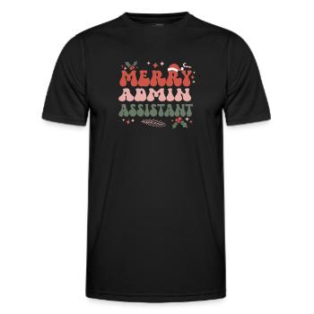 Admin Assistant Christmas Admin Assistants Xmas - Men's Functional T-Shirt - black - Front - AI Model Male 178 dark (178cm)
