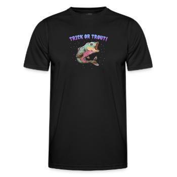 Trick Trout Angler Trout Frogfish Halloween - Men's Functional T-Shirt - black - Front - AI Model Male 178 dark (178cm)
