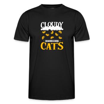 Nuageux avec une chance de conception de chat - T-shirt sport Homme - noir - Devant - AI Model Male 178 dark (178cm)