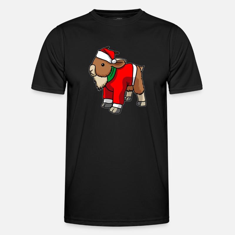 Chèvre avec pull de Noël - T-shirt sport Homme - noir