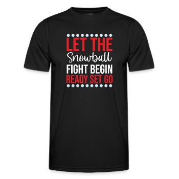 Bataille de boules de neige - Que la bataille de boules de neige commence à lire - T-shirt sport Homme - noir - Devant - AI Model Male 178 dark (178cm)