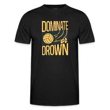 Water Polo Vintage Dominate Or - Men's Functional T-Shirt - black - Front - AI Model Male 178 dark (178cm)