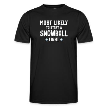 Snowball Fight - Most Likely To Start A Snowball F - Männer Funktions-T-Shirt - Schwarz - Vorne - AI Model Male 178 dark (178cm)