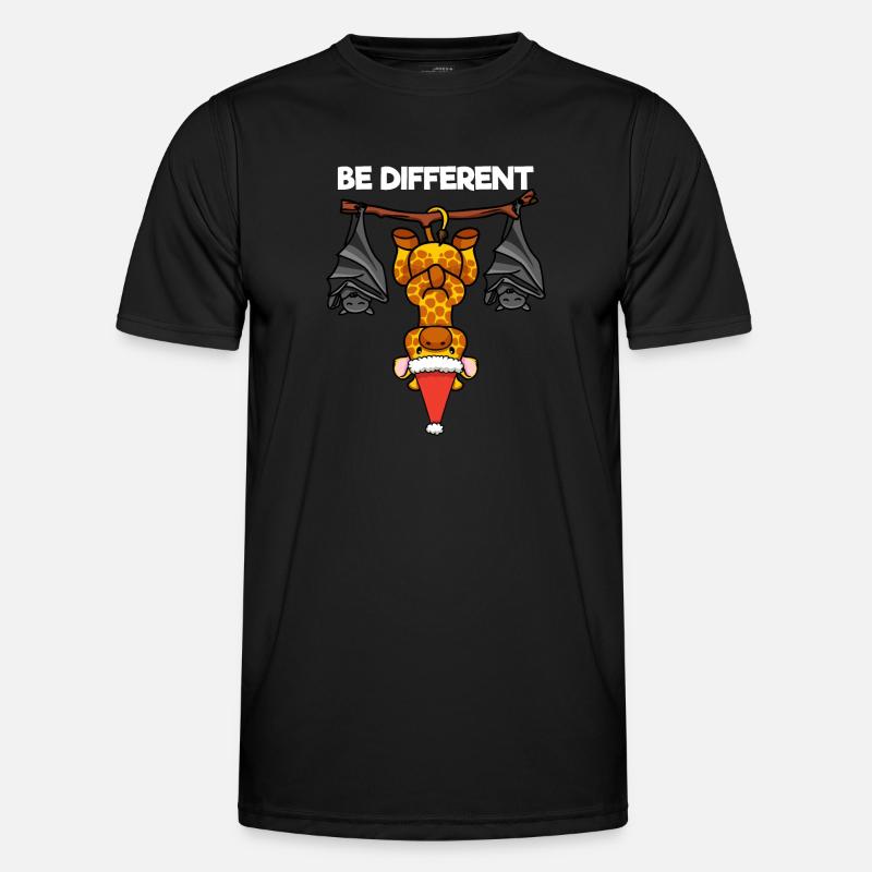 Be Different Giraffe Fledermaus Weihnachtsmann - Männer Funktions-T-Shirt - Schwarz